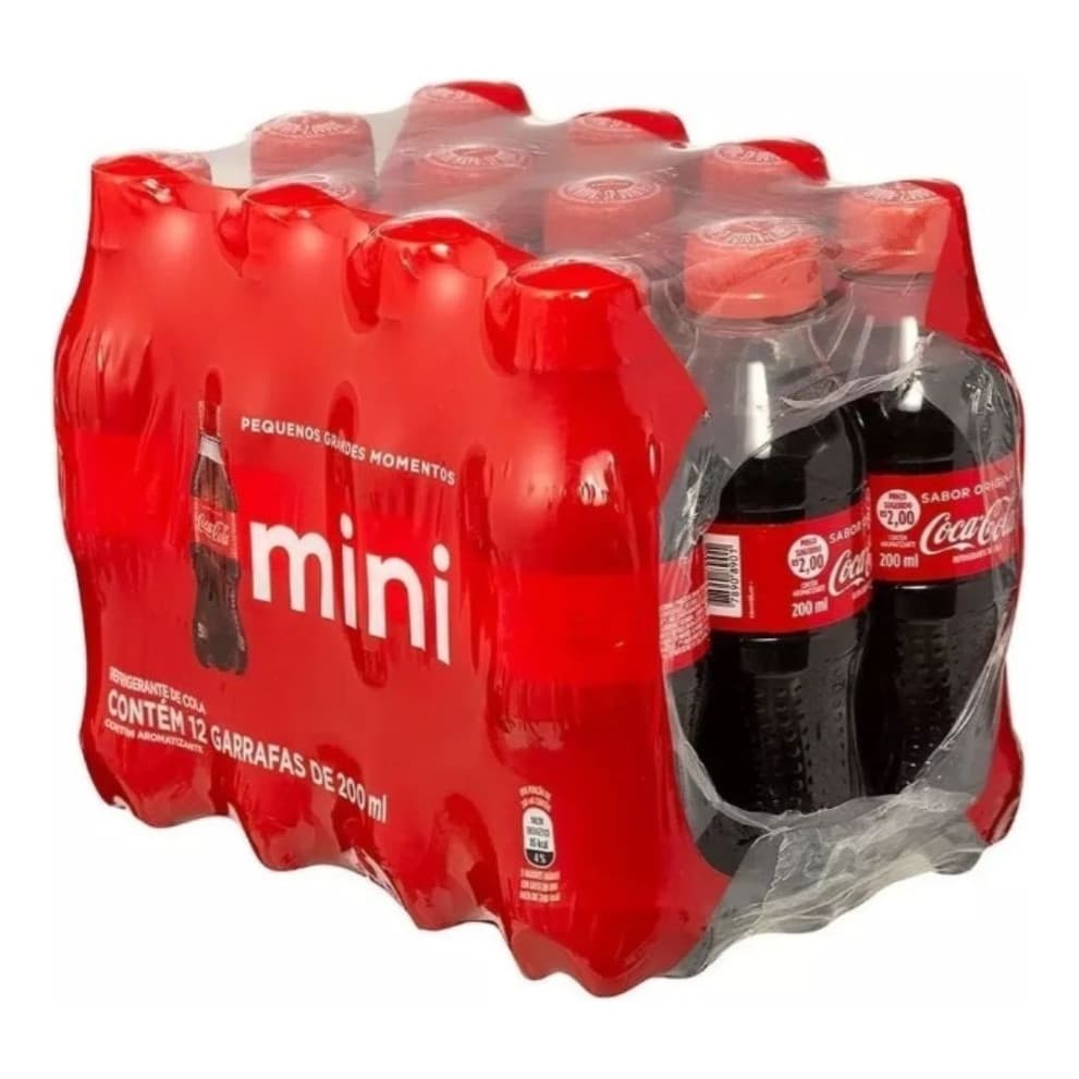 Refrigerante Coca-cola Mini Pet 200ml 12 Unidades