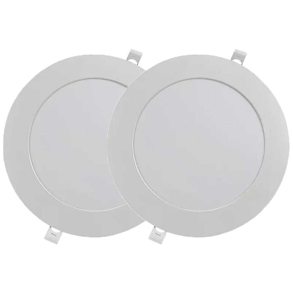Kit 2 Luminária Plafon LED Redondo Embutir 18W 3000K (520,0041) - Noll LED