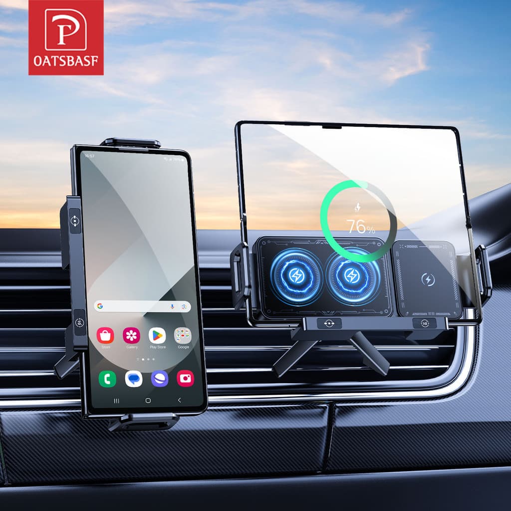 OATSBASF Suporte De Telefone Para Carro Com Fixação Automática Saída De Ar Carregamento Dobrável Samsung Galaxy Huawei