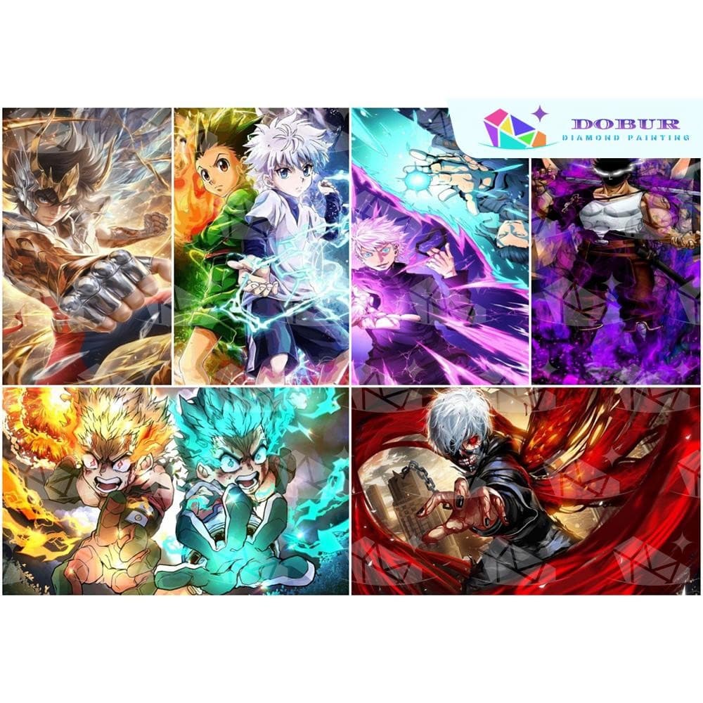DOBUR Kit De Pintura De Diamante 5D Broca Completa Personagens De Anime Redondos/Quadrados 5D DIY Imagem Feita À Mão Em 