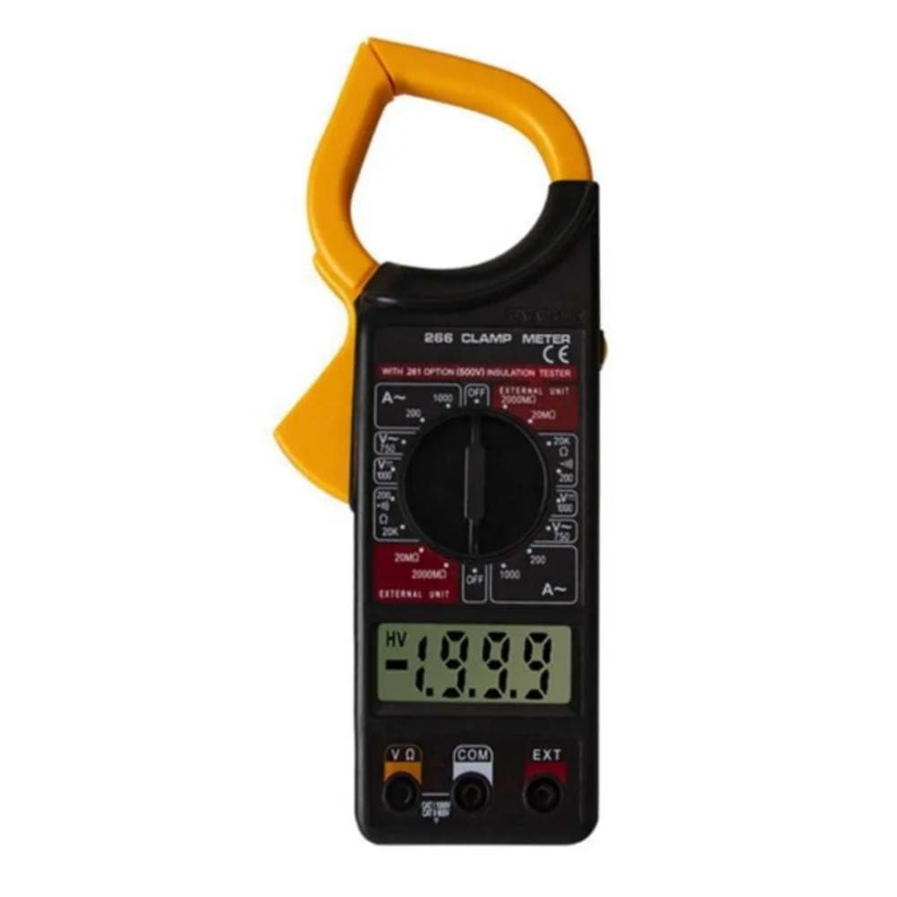 ALICATE AMPERIMETRO 750V 20A 200A MULTIMETRO DIGITAL COM ESTOJO COMPLETO PROFISSIONAL