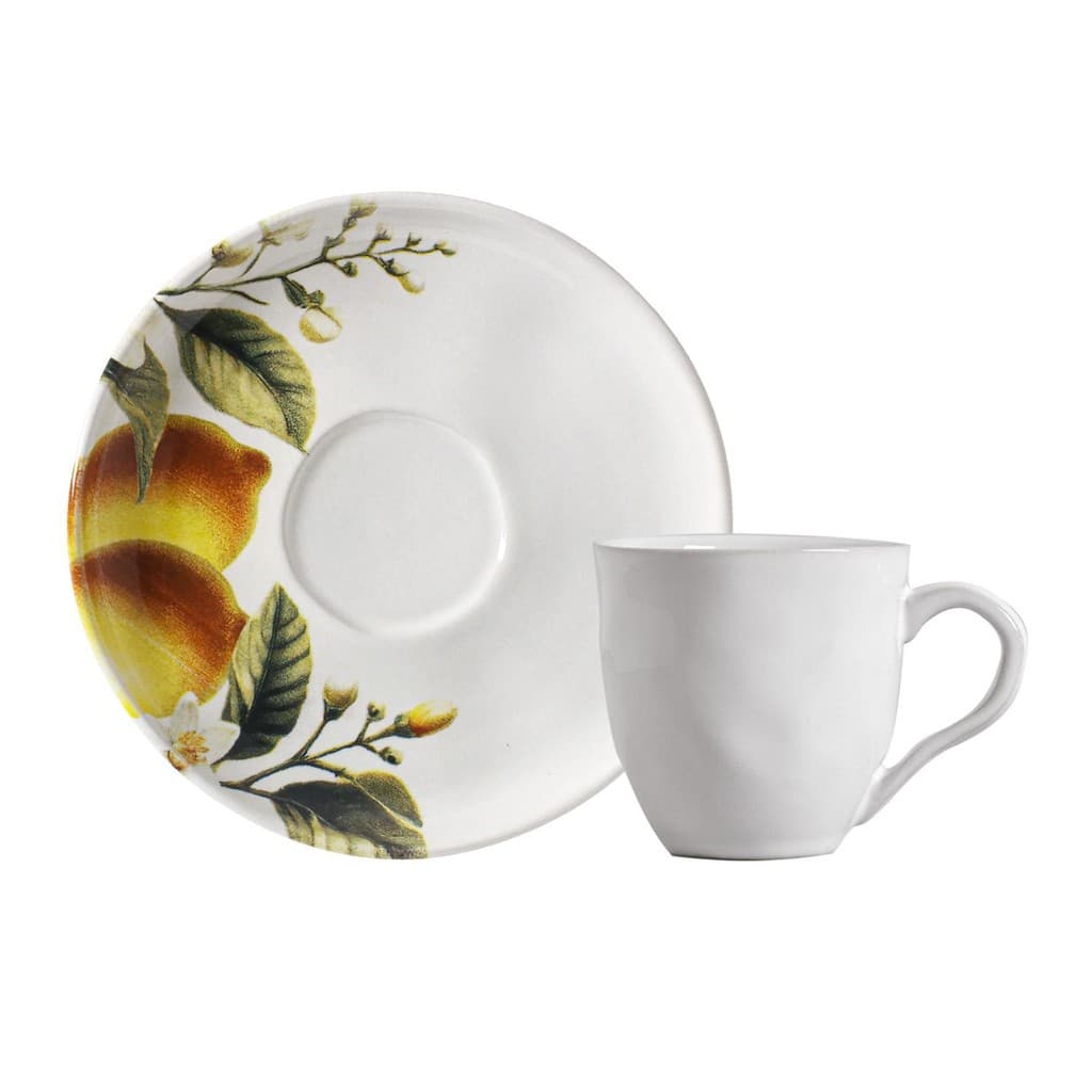 Conjunto com 6 Xícaras De Chá Orgânico 170ml com 6 Pires Bio Limonata