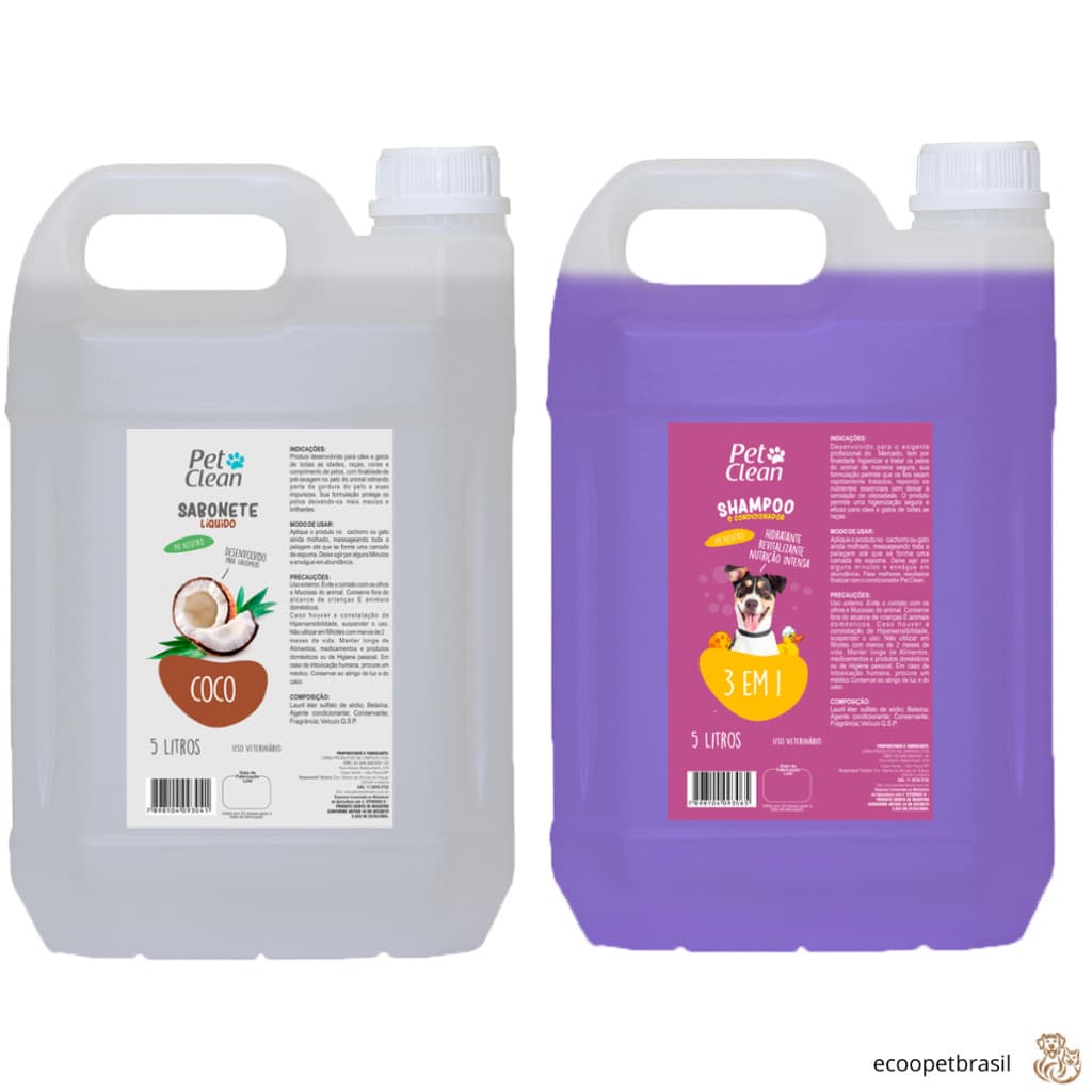 Kit Pre Banho Limpeza Profunda Shampoo Banho e Tosa 5 Litros Hidratante Condicionador Escolha