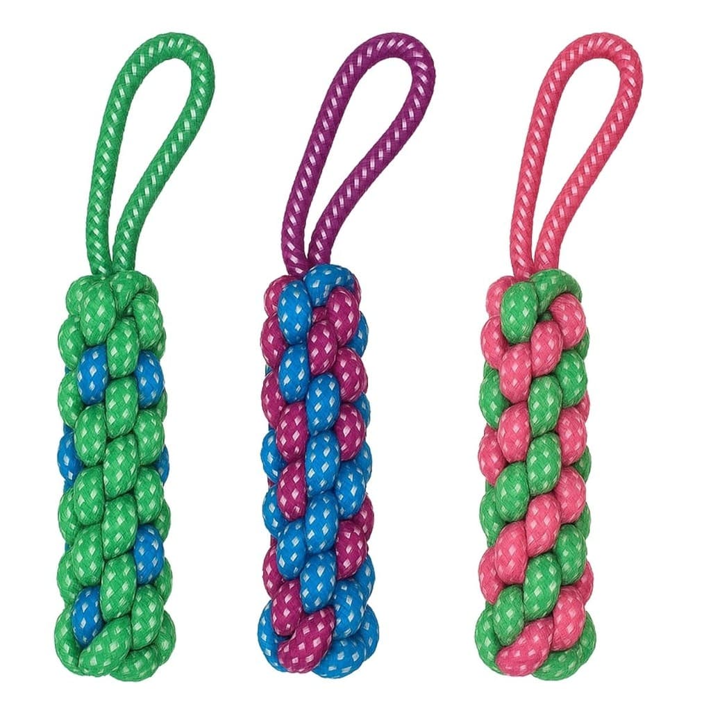 Brinquedo de Cachorro Pet Corda Entrelaçada Comprida Mordedor Resistente Cabo de Guerra Interativo