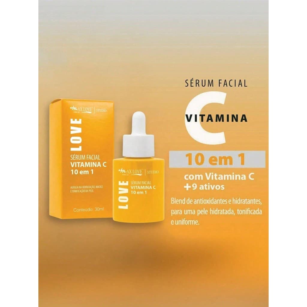 Sérum Facial Vitamina C 10 em 1 - Nova Embalagem - Max Love