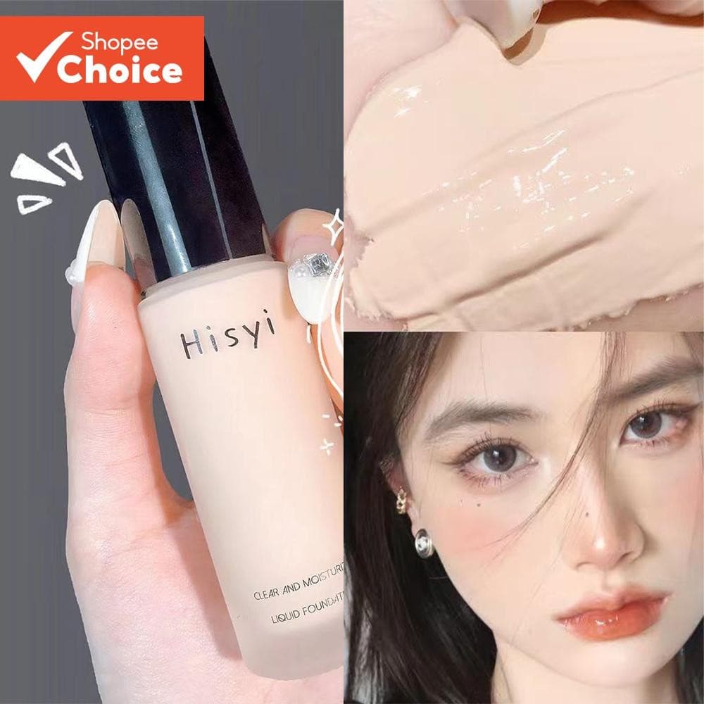 Os alunos da base líquida escondem naturalmente manchas Pó antiaderente Creme liso Sensação de luz Base cremosa transpar
