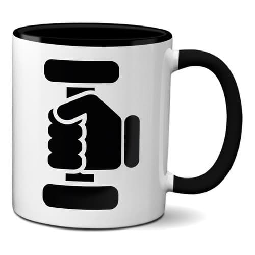 Caneca Academia Halter Maromba Fitness Alça E Interior Preto