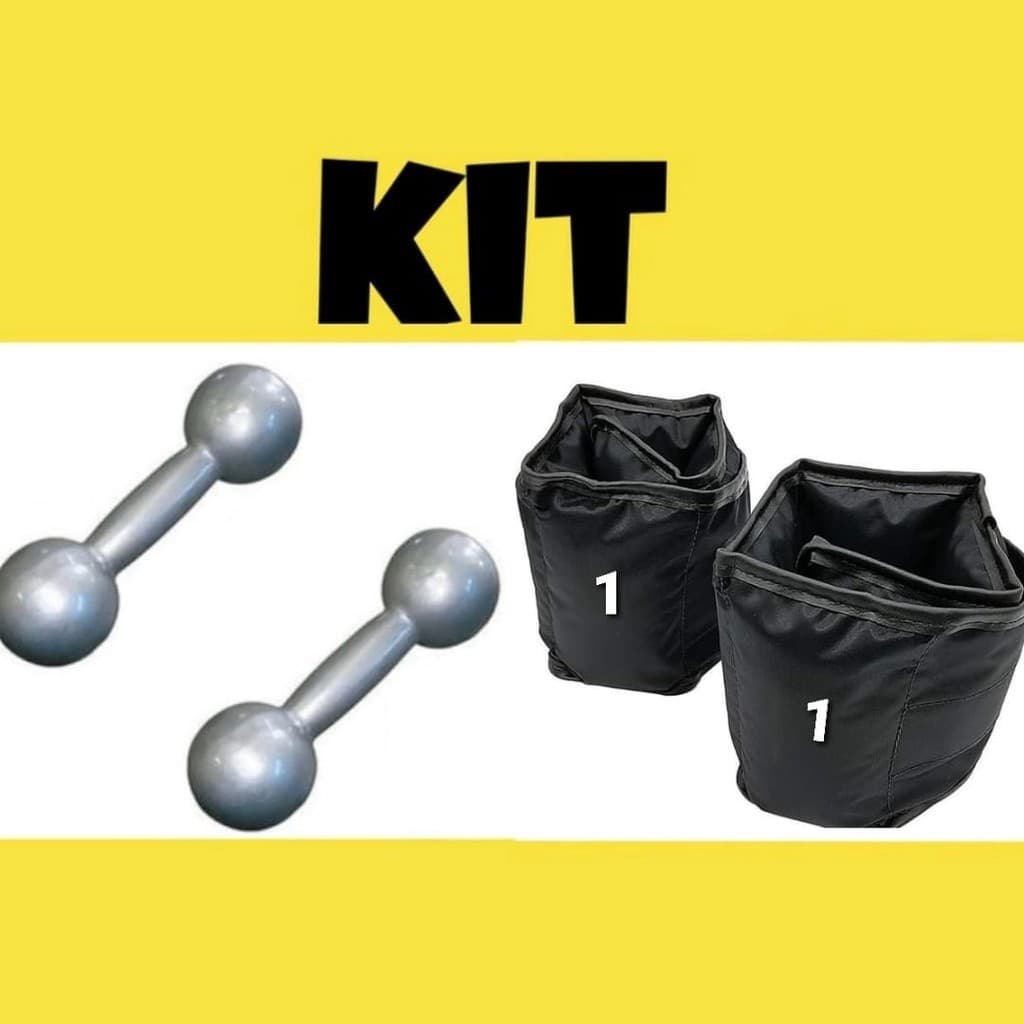 Kit Caneleira 1kg Par + Halter 1kg Par Para Treino Funcional