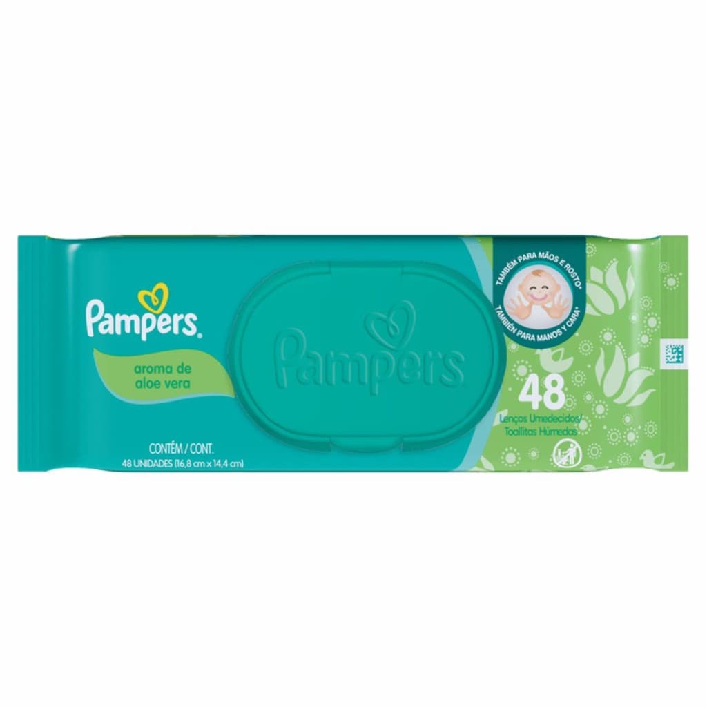 Lenço Umedecido Pampers Aroma de Aloe Vera 48 Unidades