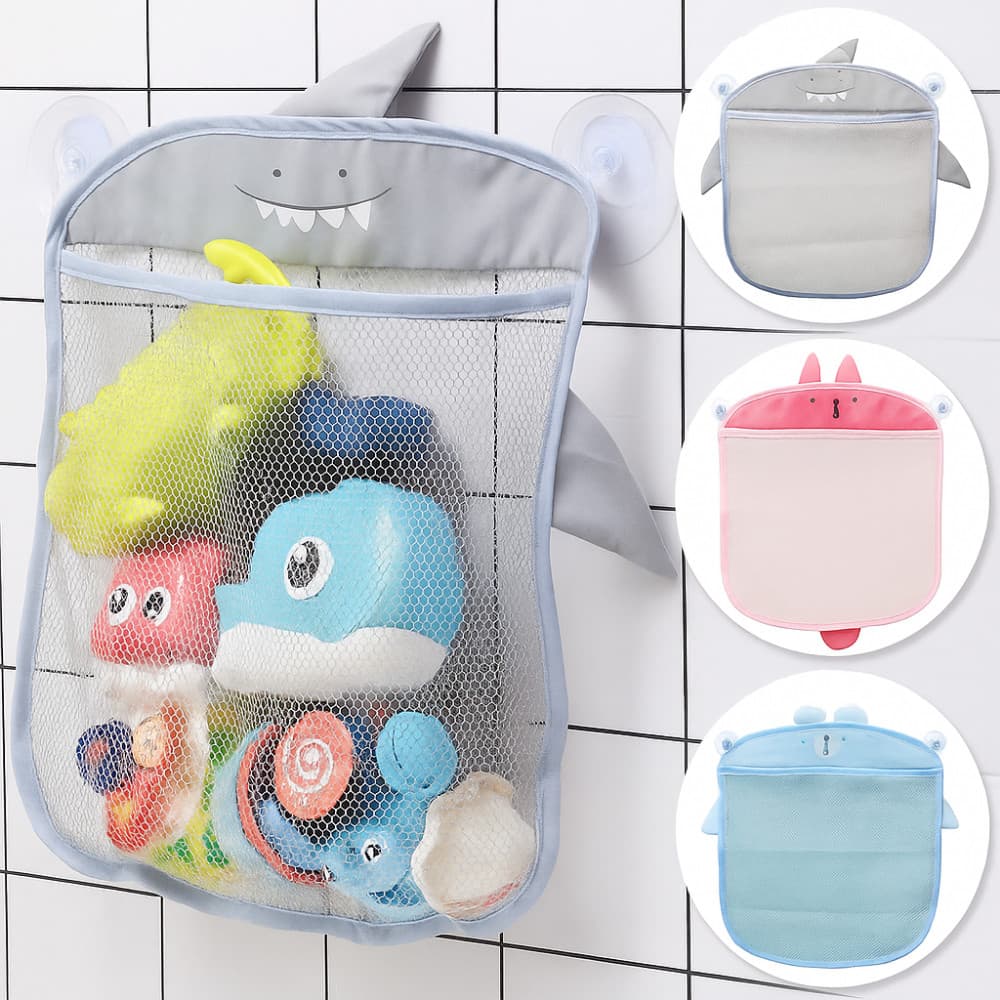 Organizador De Brinquedos Infantil Cesto Multiuso Banheiro Ventosa Parede Quarto Criança
