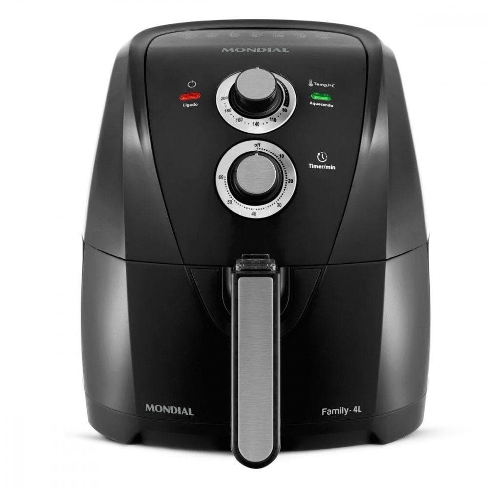 Fritadeira Sem Óleo Air Fryer Mondial 4 Litros 1500w feito na cor Preto 127V.