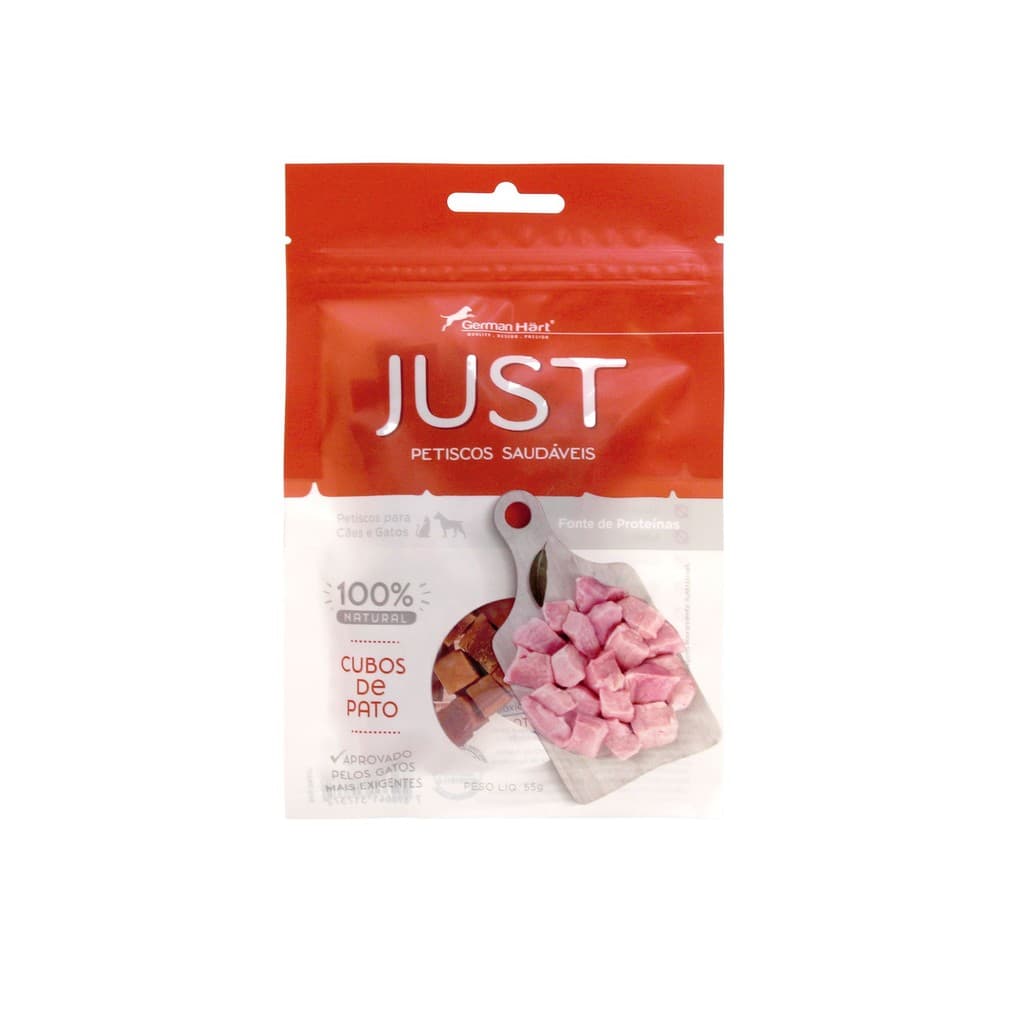 Petisco Natural Just Cubos de Pato para Cães e Gatos 55g