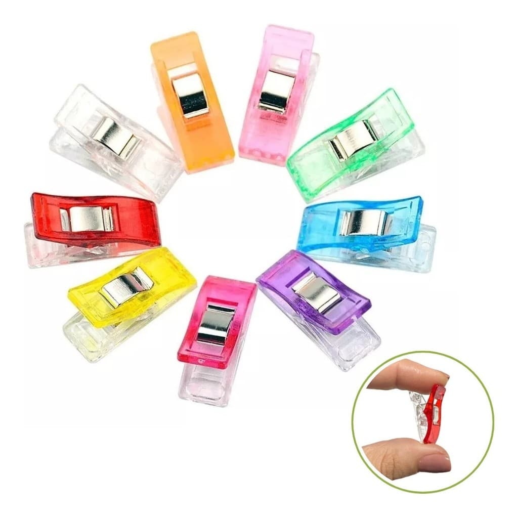 Kit 50 Mini Prendedores De Tecido – Clips Para Alinhavar, Costura E Patchwork Plástico