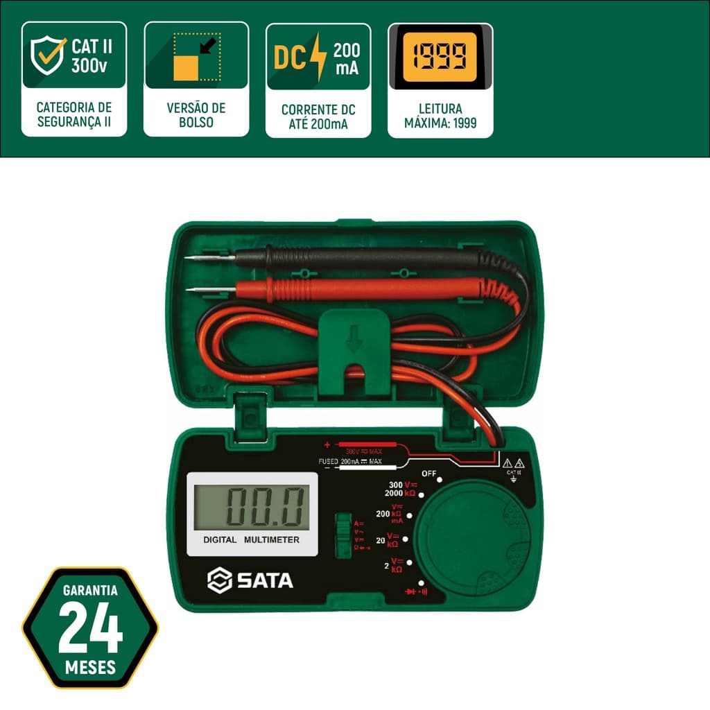 Multímetro Digital de Bolso Stdy03001 - Sata
