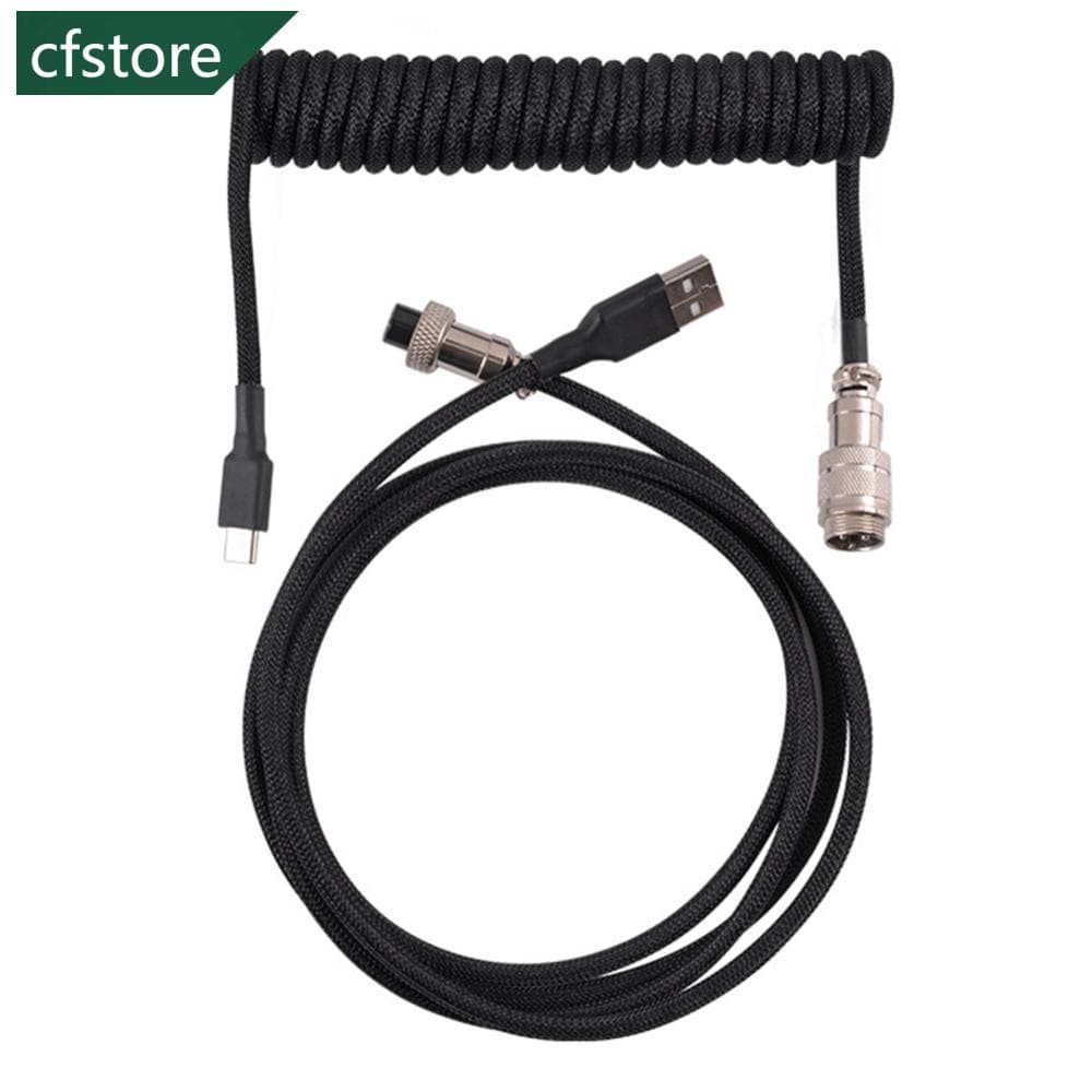CFSTORE 3M Tipo C Teclado Mecânico Cabo Enrolado USB Desktop Computador Conector De Aviação C5Q7