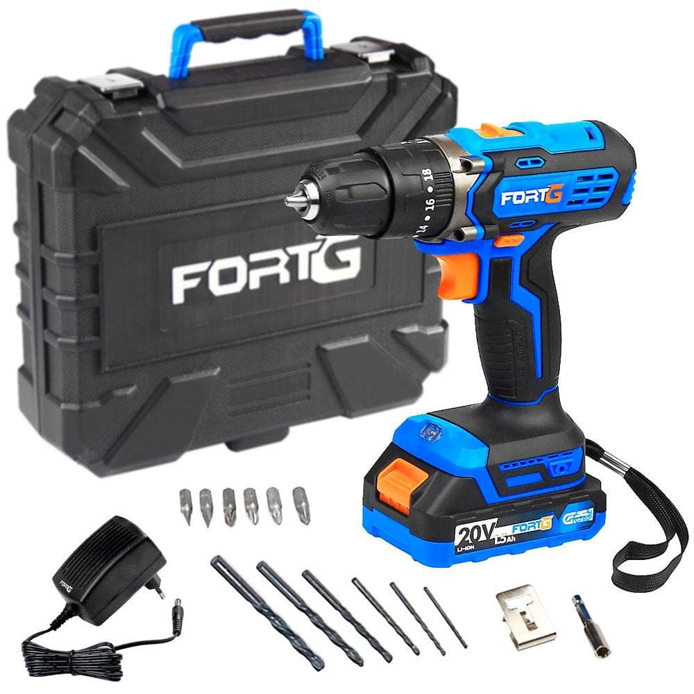 Furadeira Parafusadeira Impacto Mandril 3/8" Bivolt 20v Maleta Acessórios Brocas Bits Clip Cinta