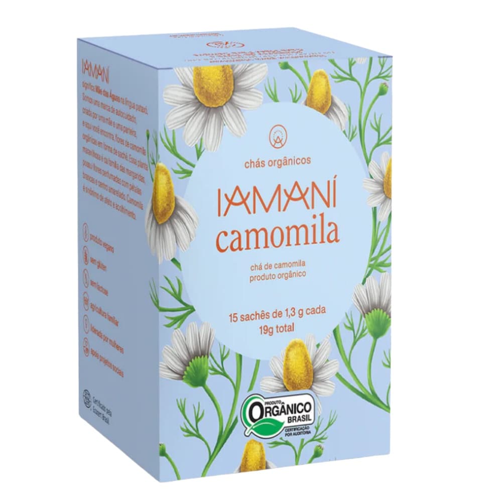Chá Orgânico de Camomila Iamani Calma e Bem-estar Cuida Sistema Digestivo