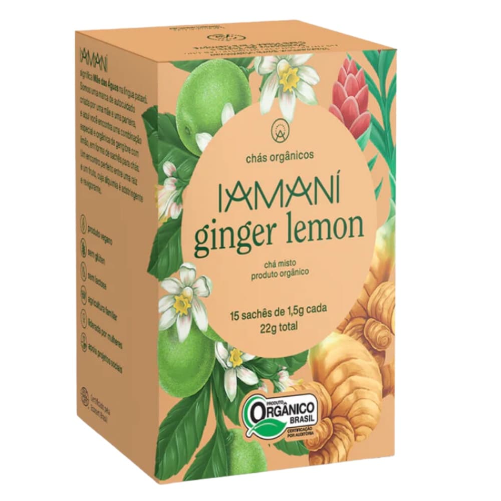 Chá Orgânico Ginger Lemon Gengibre Limão Aumenta Metabolismo