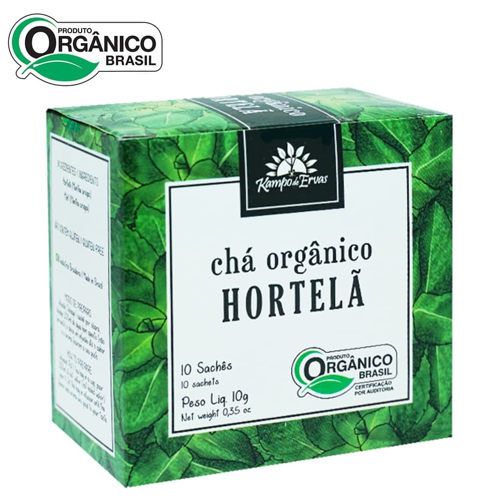 Chá Hortelã Orgânico 10 Sachês Kampo de Ervas
