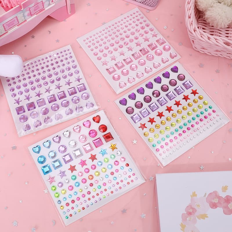 114 Pcs Adesivos Multicolor 3D Crystal Diamond Decorativos De Cristal De Diamante Gemas De Faça-Você-Mesmo