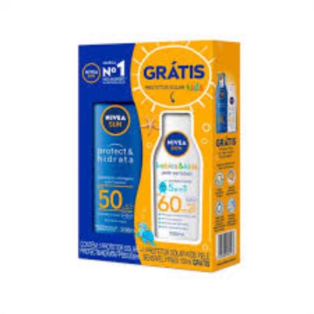 Protetor Solar Nivea FPS50 200ml + P Solar Kids FPS60 100ml