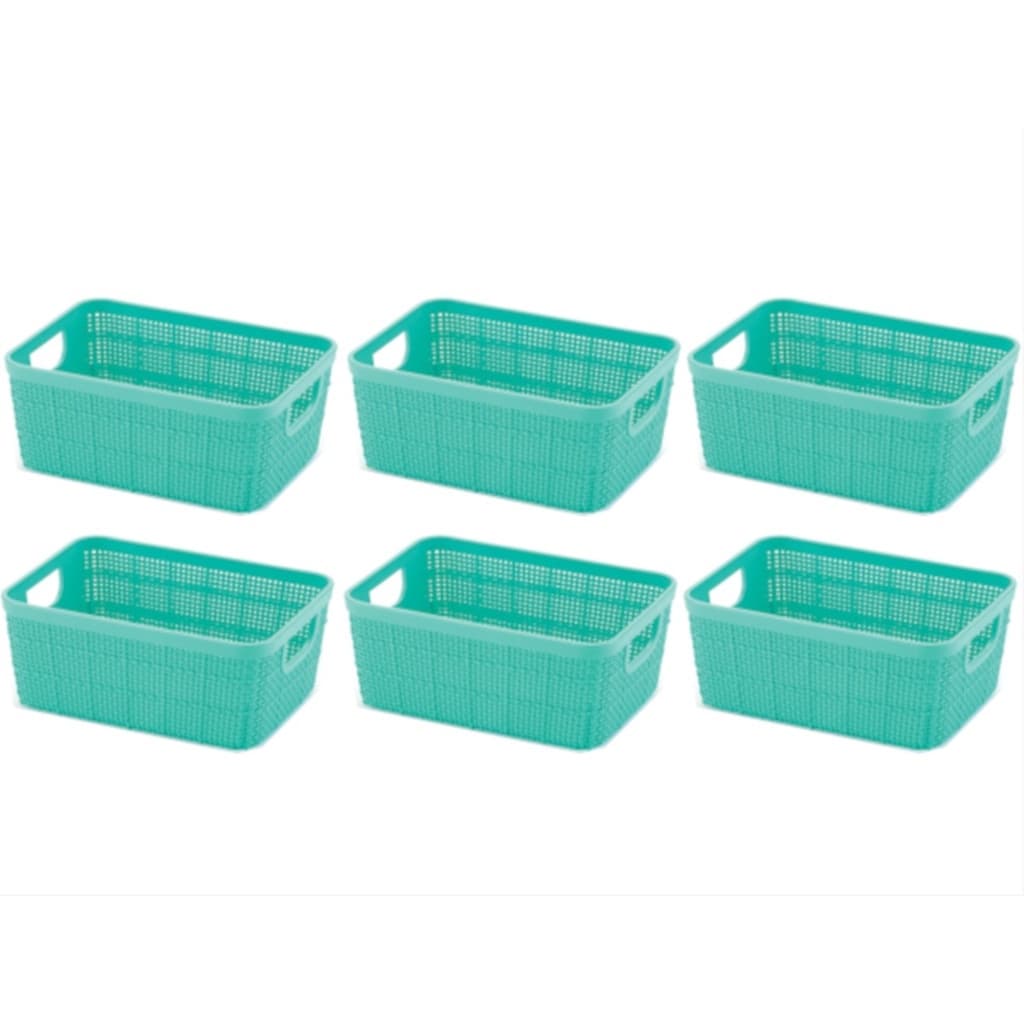 6 Cesto Organizador Multiuso Decorativo Banheiro Cozinha 1,6 Litros Quarto Armario