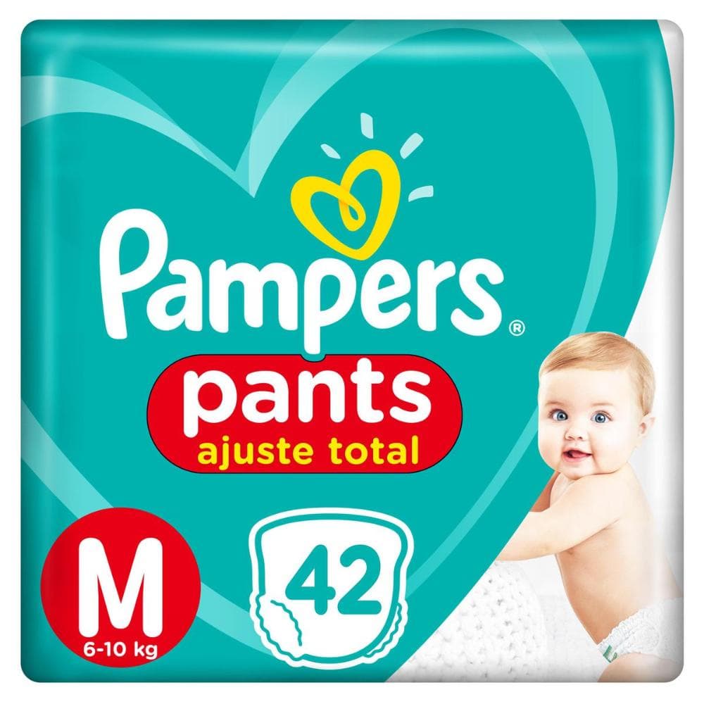 Fralda Pampers Pants Ajuste Total Mega M 42 Unidades