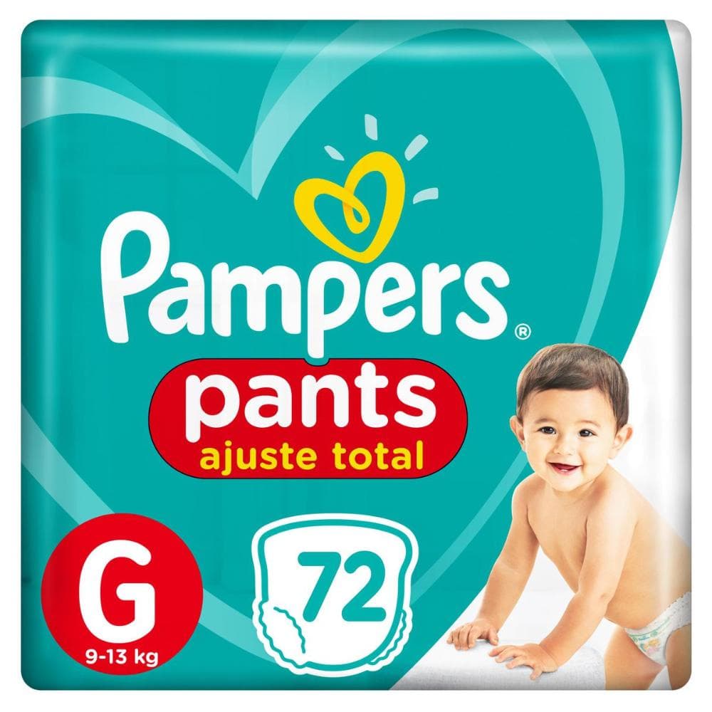 Fralda Pampers Pants Ajuste Total Top Tamanho G com 72 unidades