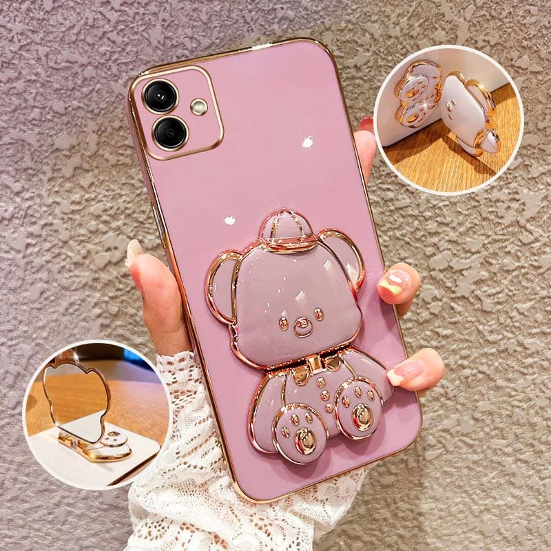 Capa De Telefone À Prova De Choque Para Samsung Galaxy A07 A06 4G A05S A05 A04 A04E Bonito 3D Chapéu Bebê Urso Suporte P