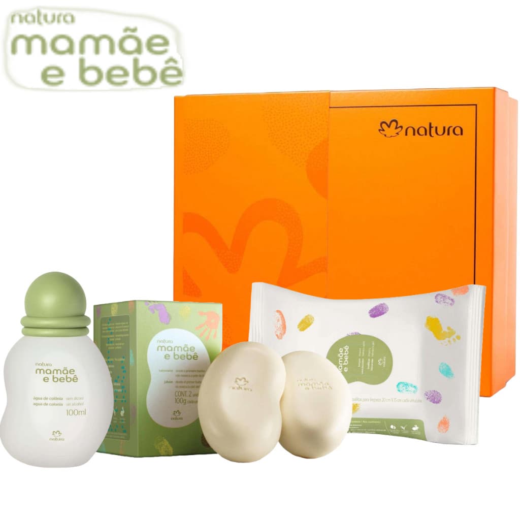 Kit Chá de Bebê de MMBB da  Natura (ORIGINAL E LACRADO!)com Agua de Colonia,Lencos Umedecidos e Sabonete 2 unds 90g