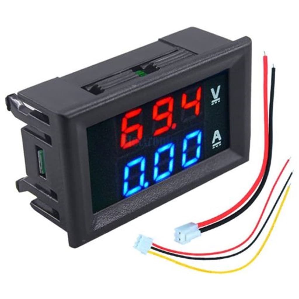 Voktta 1PCS DC 0-100V 10A Vermelho + Azul/LED Amperímetro De Voltagem Digital Duplo Mostrador Voltímetro