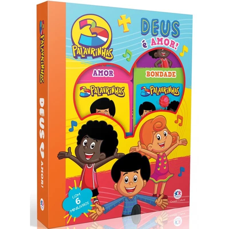 Box com 6 Minilivros 3 Palavrinhas | Deus é amor!