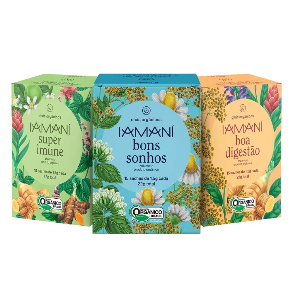 Kit 3 Iamaní Chá  Orgânico Imune Boa Digestão Bons Sonhos