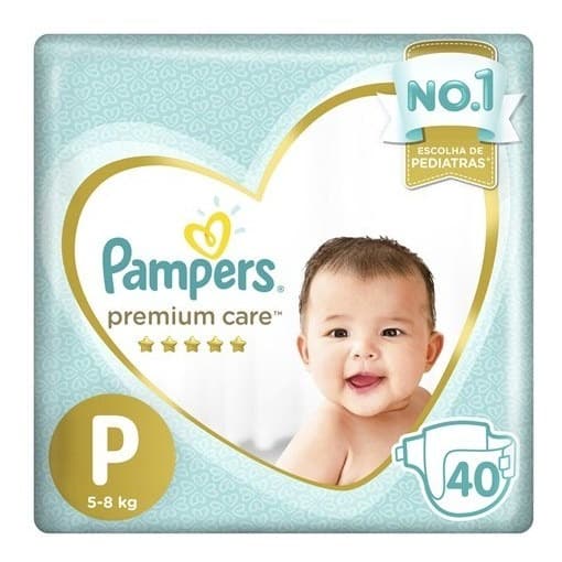 Fralda Descartável P Pampers Premium Care Pacote 40un