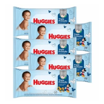 Kit Toalhinhas Umedecidas Tripla Proteção Huggies 88 Unidades - 5 Unidades