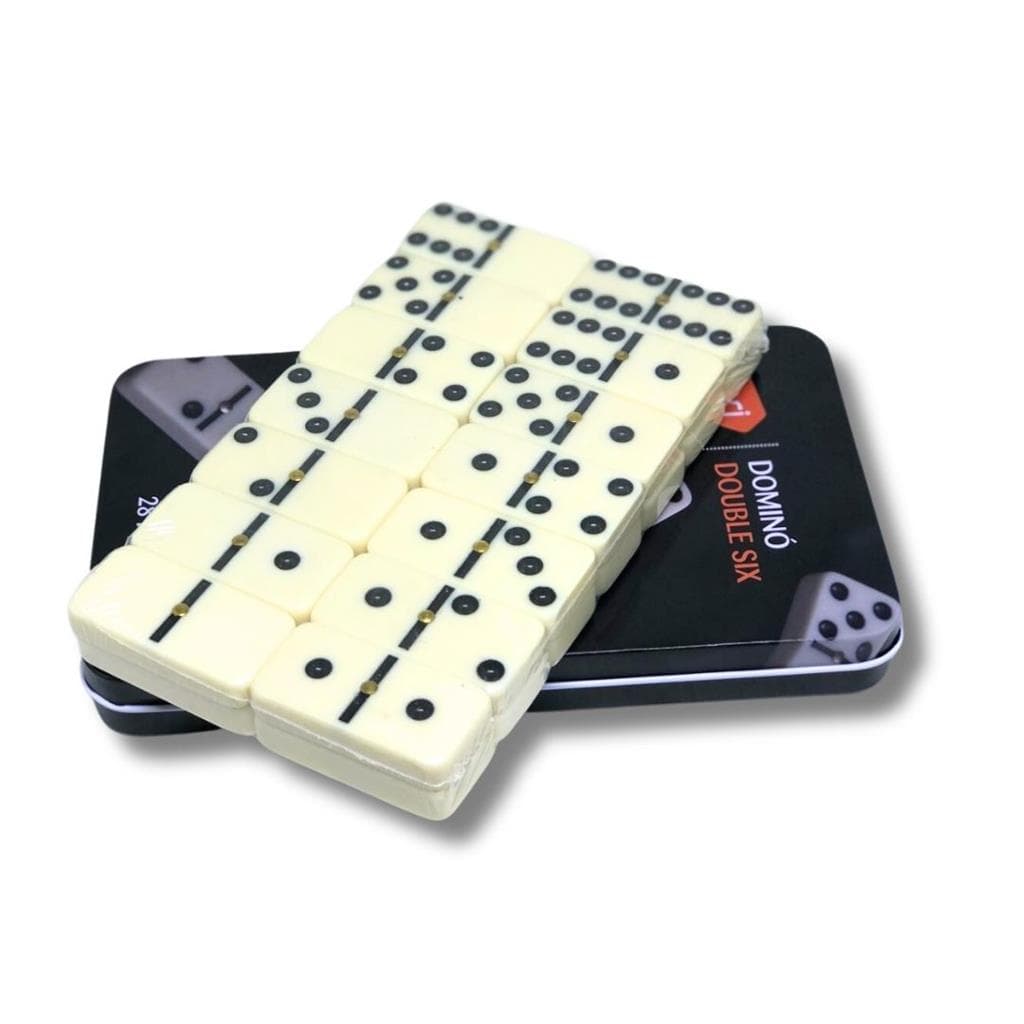 Jogo Domino Profissional Lata C/ 28 Pecas Original - Jogo Para Amigos E Familia - Material Resistente - Double Six