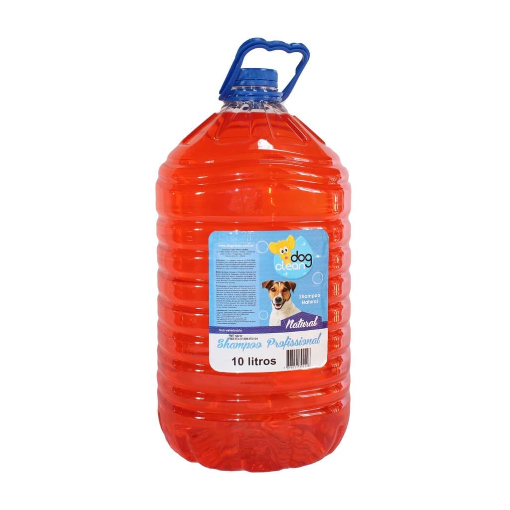 Shampoo Profissional para Cachorro Natural 10 Litros Shampoo Pet Banho e Tosa Pet Shop Dog Clean Clássica