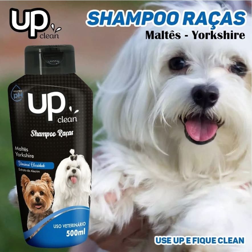 Shampoo  para Cachorro Raças Maltês - Yorkshire 500ml UP Clean