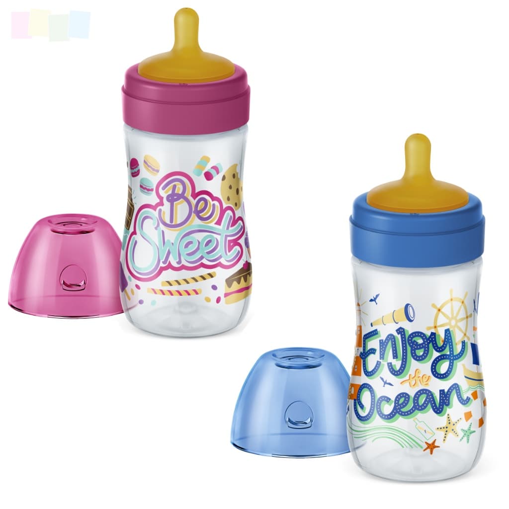 Mamadeira Lillo Bico Látex Super Evolution +6 Meses 300mL com Válvula Air System + Bico Silicone