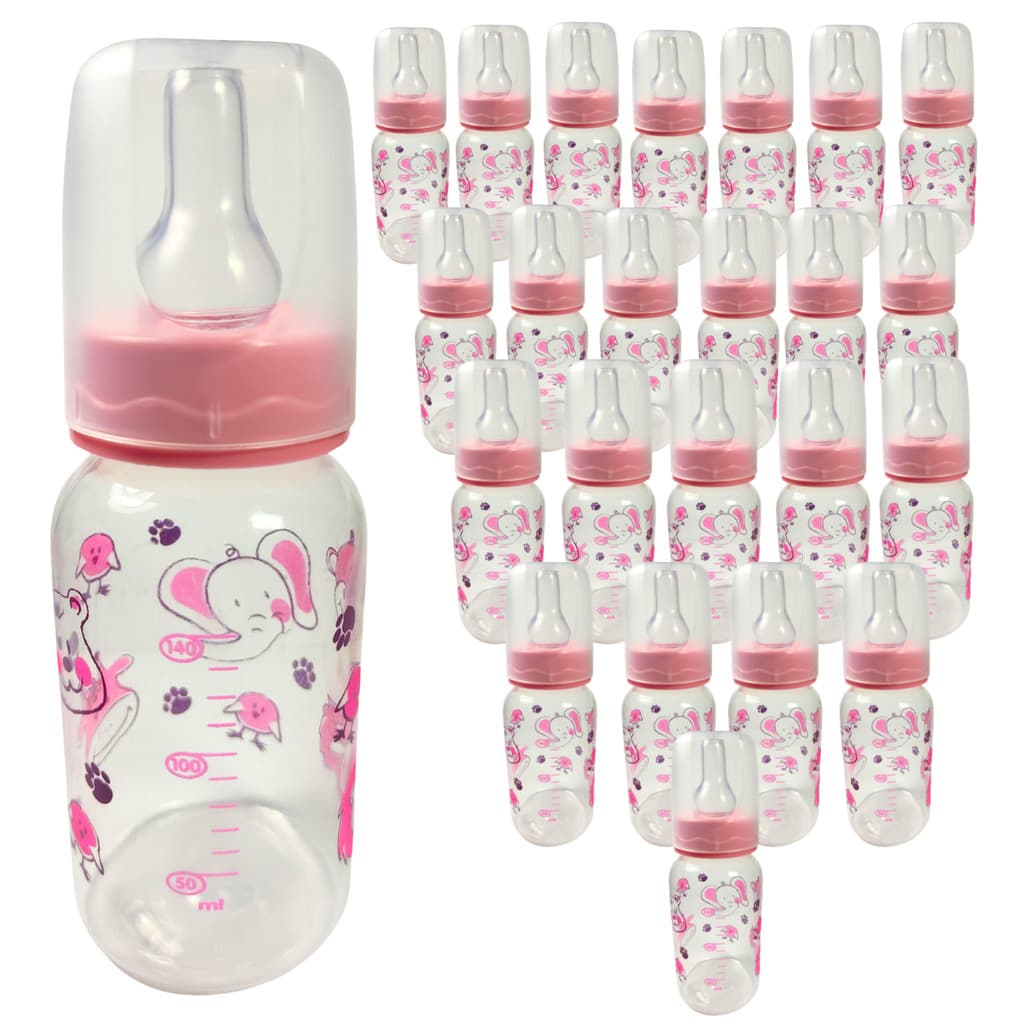 Mamadeira 140 ml Rosa Para Meninas Meninos Bebê Criança  Mamadeira Bico redondo livre de BPA  KIT 24 Unidades