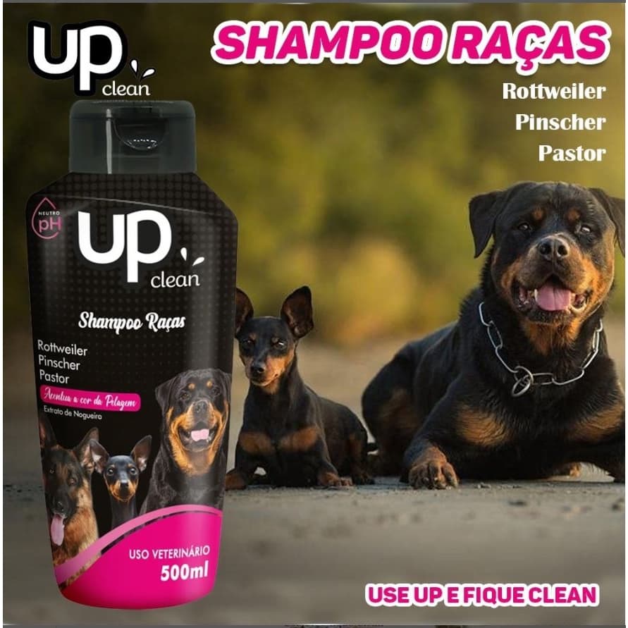 Shampoo  para Cachorro Raças Rotteweiler - Pinsch - Pastor 500ml UP Clean