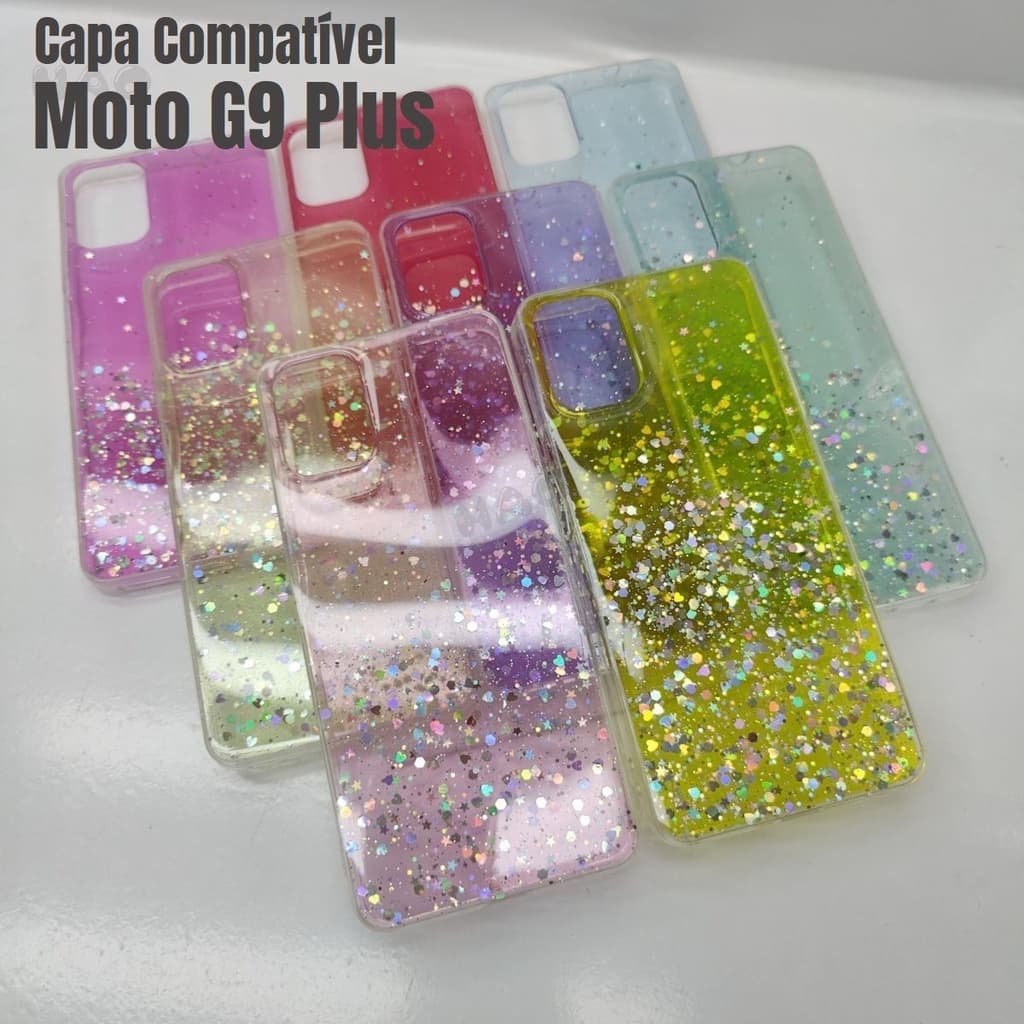 Capa Capinha de Celular Colorida brilho Para Motorola Moto G9 Plus