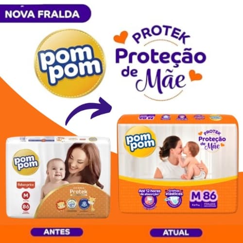 Fralda Pom Pom Derma Protek Hiper M 86 un