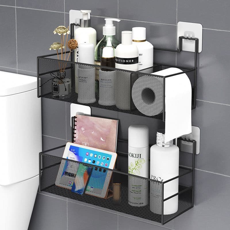 Novo： Suporte Organizador de Canto - Prateleira para Shampoo de Banheiro, Suporte Adesivo para Parede - Multiuso, À Prova de Ferrugem - Para Cozinha e Banheiro