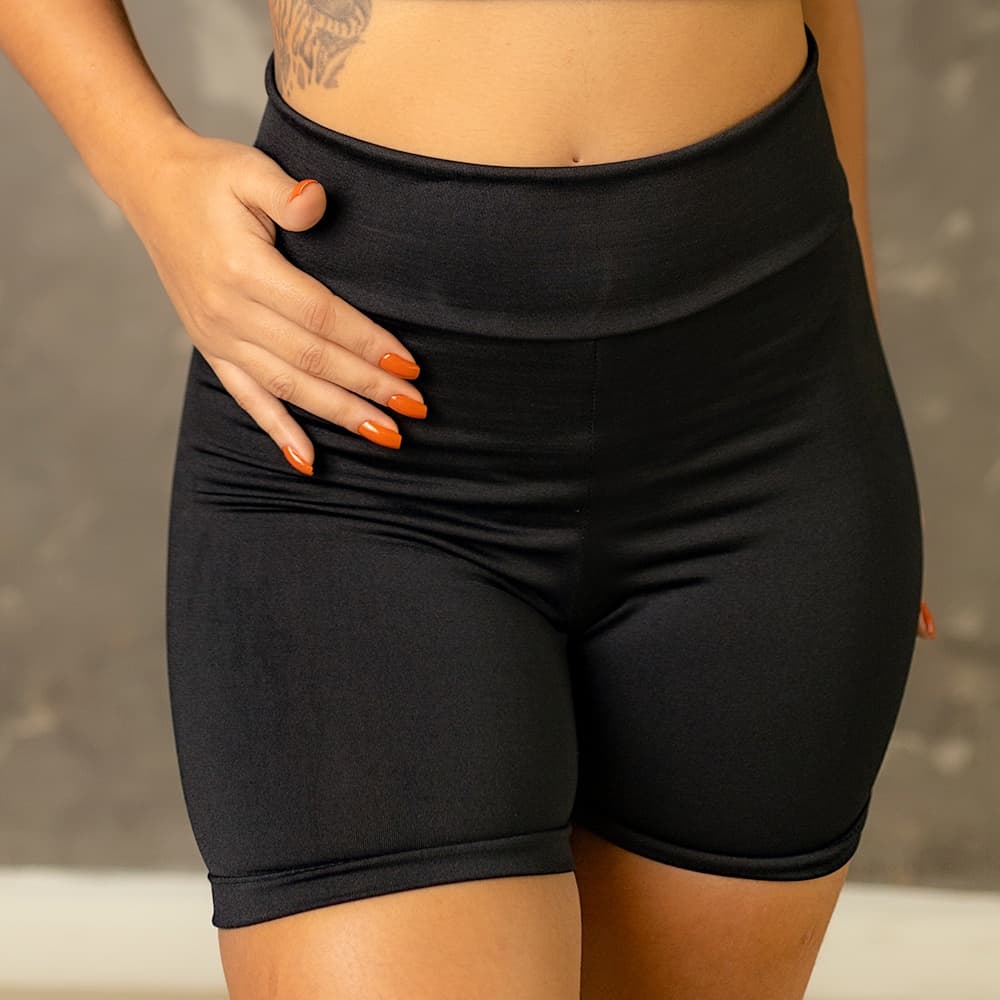 Short Legging Suplex Cós Alto Meia Coxa Tecido Grosso Bermuda Feminina Fitness academia