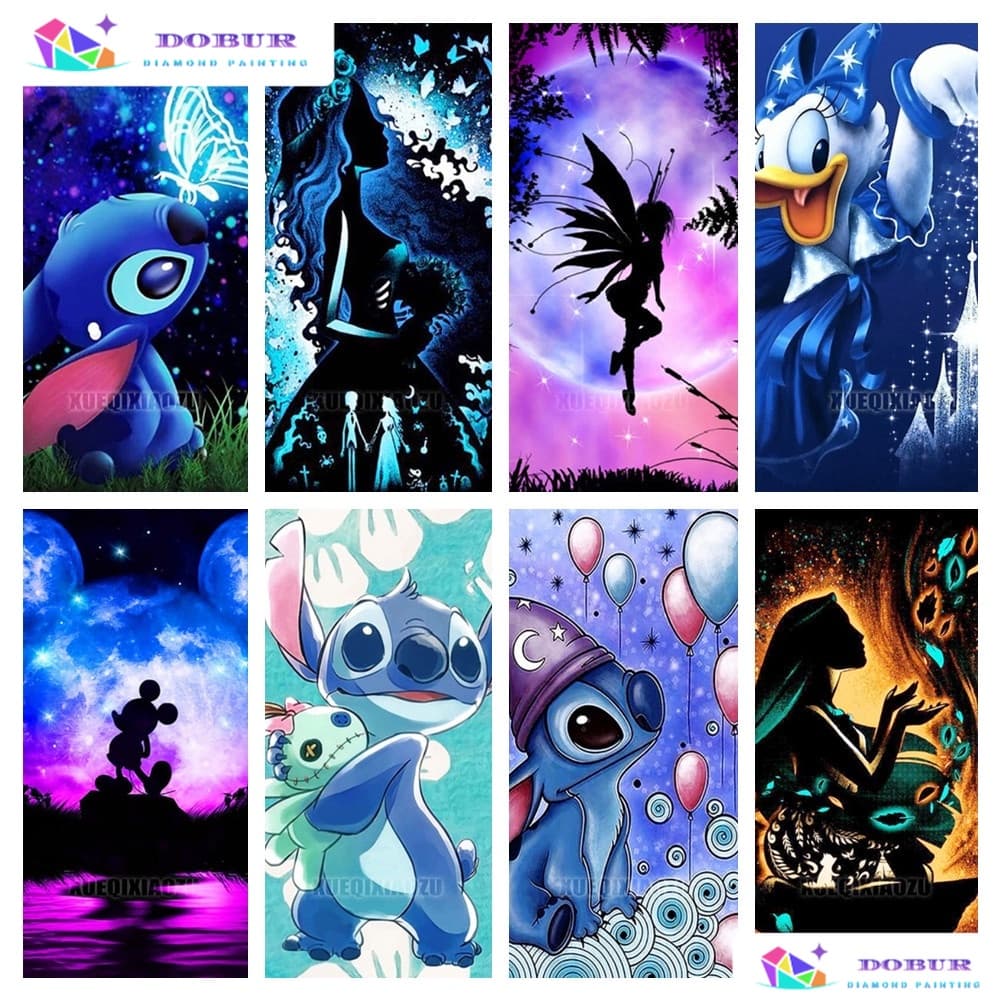 DOBUR | Pintura Diamante 5D Pintura de Diamante Conjunto De Pintura Com Diamante 5D DIY Redondo Completo Disney Home Dec
