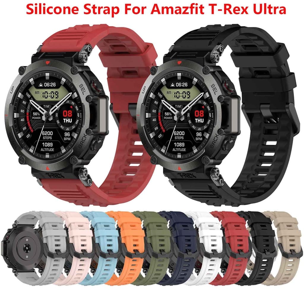 Pulseira De Silicone Para Amazfit T-Rex Ultra Smartwatch Relógio Inteligente Esportiva Acessórios De Substituição
