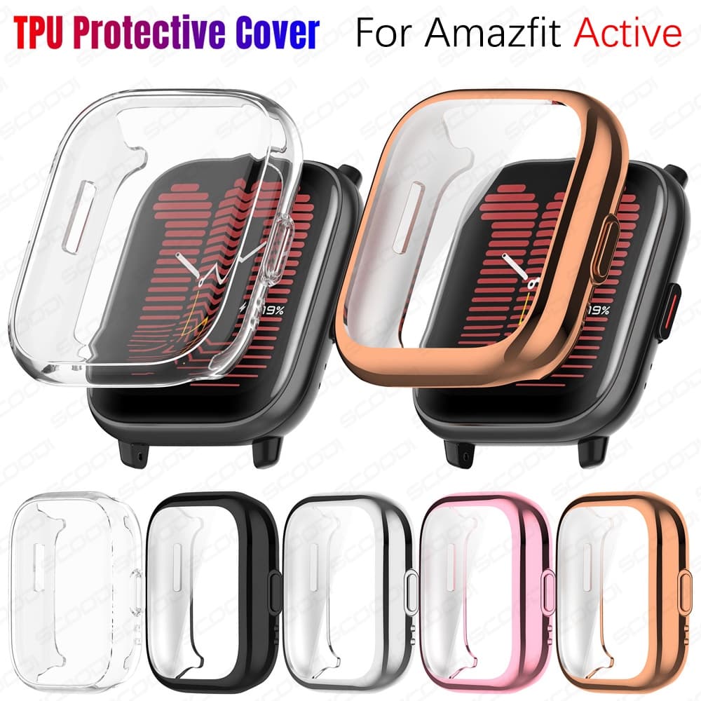 Revestimento Da Capa Protetora TPU Para O Amazfit Active (A2211) Acessórios Do Pára-Choques Smartwatch Relógio Smart Watch Strap Soft Bumper Protector