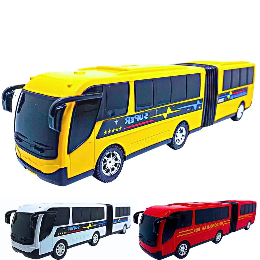Ônibus De Brinquedo Sanfonado Grande Articulado Metropolitano Onibus Infantil Carrinho Menino