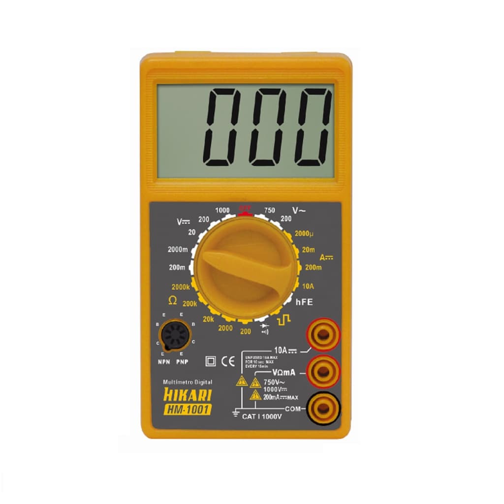 Multímetro Digital Hikari Hm 1001 Cat 1 1000V Lcd Beep
